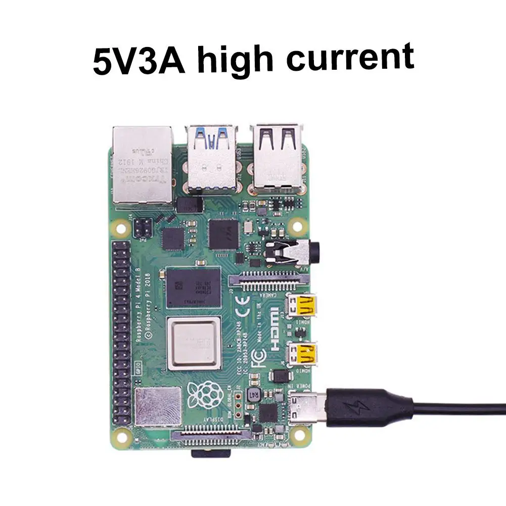 Новейшее высококачественное зарядное устройство для Raspberry Pi 4-го поколения 4B адаптер питания 5 В 3A type-C с кнопкой переключения зарядного устройства