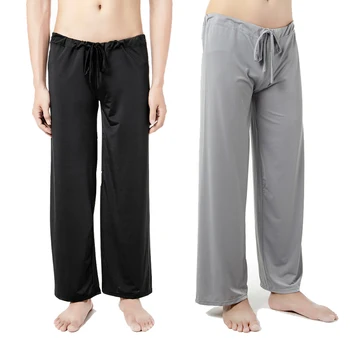 

Men Lounge Pant Elegant Sexy Comfortable Trousers Loose Wide-Leg Pants Can At Home High Waist Elastic Belt Large Size Trousers