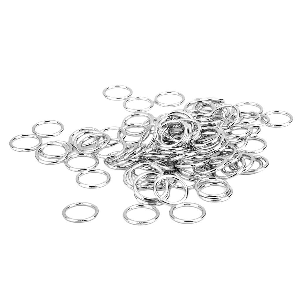 100 Pieces Bra Rings Sliders - Silver Lingerie Adjuster Rings Lingerie Sewing Buckles - 10mm Diameter