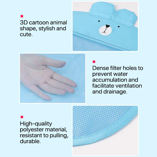 Cartoon Animal High-capacity Storage Bath Toys Bags Baby Supplies Kids Basket 1Pcs Bathroom Mesh Bag Durable PVC/Polyester 5