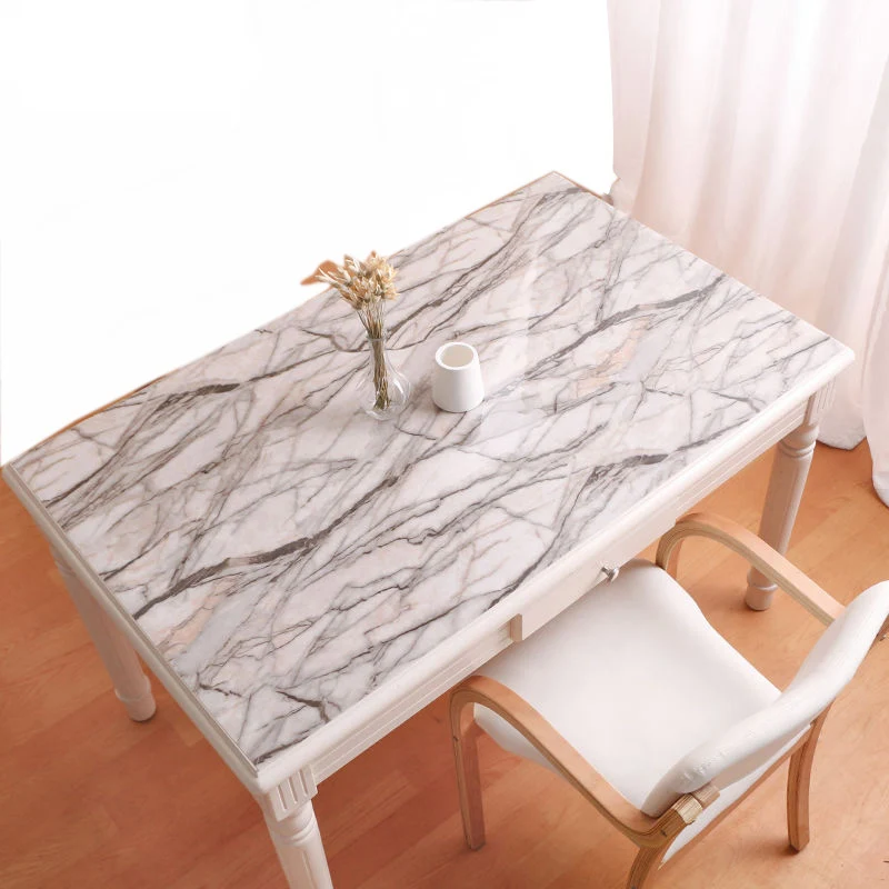 

QQPQGG 2019 New Table Cloth Crystal Plate Soft Glass Table Cover European Rectangular Waterproof Anti-hot Tablecloth Coffee Mat