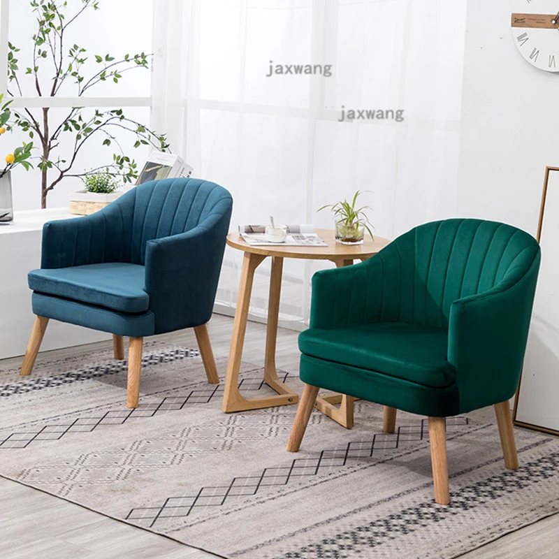 Nordic Solid Wood Living Room Chairs Light Luxury Single Sofa Chair