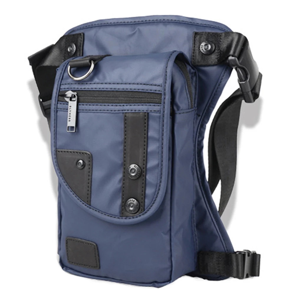 Мужской кошелек с поясная сумка на талию сумки через плечо водонепроницаемые ножные сумки для мотоциклистов - Цвет: Синий