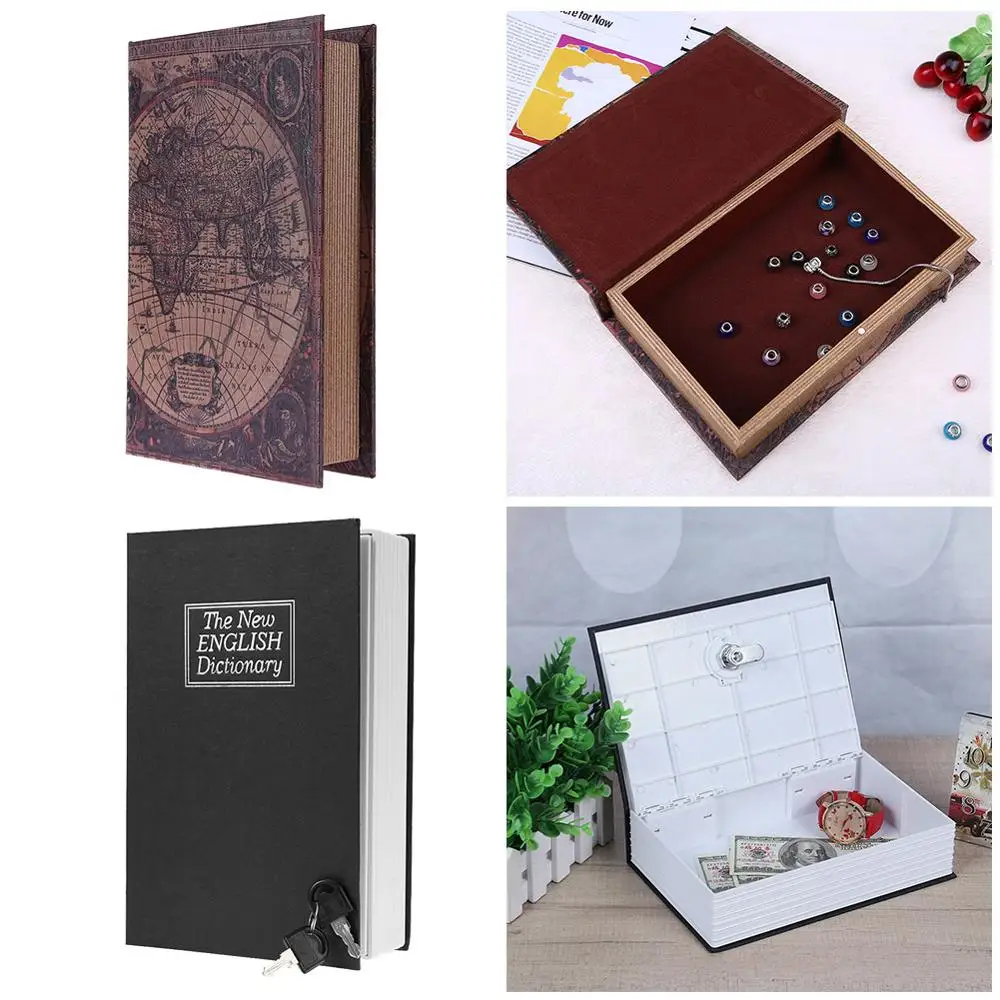 English Dictionary Shape Money Saving Box Safe Book Coin Piggy Bank with Key Cash Coins Saving