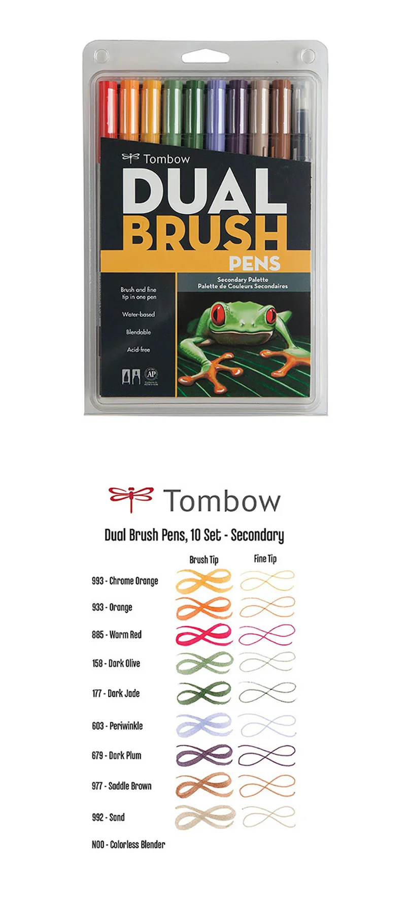 10 шт./компл. TOMBOW AB-T каллиграфическая ручка комплект с двойной головкой маркеры цвет ручки мягкая кисть для рисования выдвижения товары для рукоделия