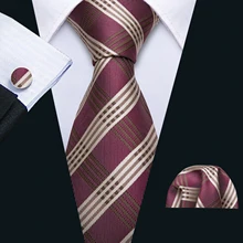 Barry. Wang мужской галстук в полоску, красные шелковые тканые галстуки, клетчатый галстук, запонки для свадебной вечеринки, дизайнерский галстук на шею, Новое поступление FA-5186