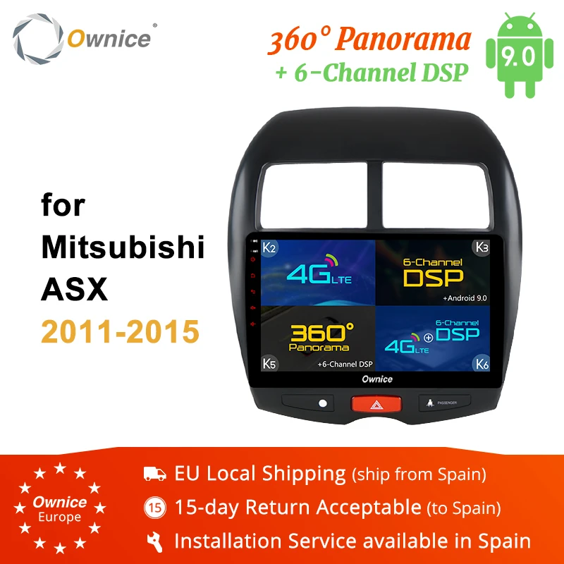 Автомагнитола Ownice 2 din Android 9 0 DVD-плеер GPS-навигатор для Mitsubishi ASX 2011 2012 2013 2014 2015 360 Panorama