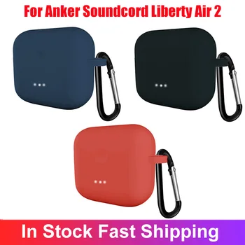 

Bluetooth Earphone Protective Cover For Anker Soundcord Liberty Air 2 Shockproof Anti-drop Silicone Case Cover With Carabiner