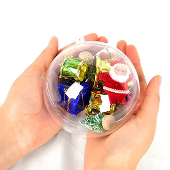 

70-100mm 10Pairs Transparent Ball Open Plastic Clear Bauble Ornaments Christmas Tree Hanging Pendant New Year Gift Box Package
