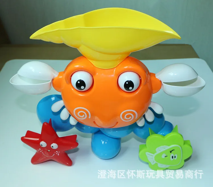 Ванная комната Водные Игрушки Летние Детские Игрушки для ванны мультфильм краб комбинация играть с водой катушка утечки игрушки