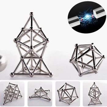 

Magnetic Building Blocks Construction Toys Magnetic Designer Magnet Sticks & Metal Balls Educational Toys for Children Gifts