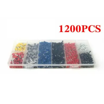 

1200X Wire Crimp Connector Cable Cord Pin Ferrule Crimper Plier Terminal Kits 1200pcs tube type cold press clamp terminal