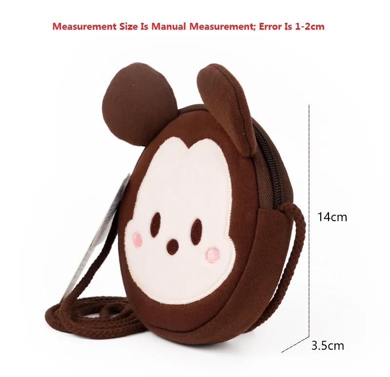 Genuine Disney Plush Bag Mini Mickey Minnie Animal Wallet Money Toys Kids Phone Bag Dolls Girls Boys Children's Birthday Gifts