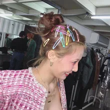 Hyuna Стиль Знаменитостей мини маленькая рабочая лошадка Южная Корея дети макароны цветок микки волосы коготь милые девушки младенческой головная повязка