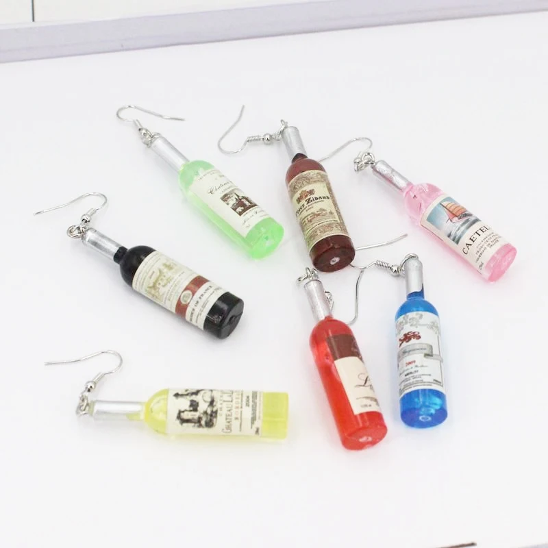 

Cute Wine Bottle Drop Earrings Women Fashion Novelty Cocktail Wine Bottle Dangle Earing Female Jewelry Party Gift Brincos