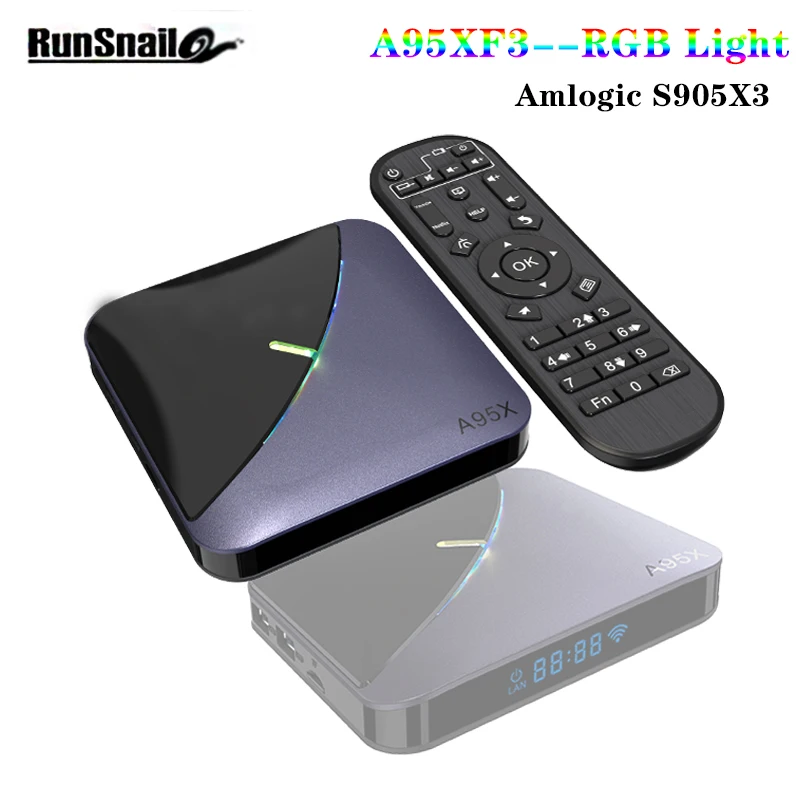 

A95XF3 Smart TV Box Android9.0 RGB Light Bluetooth Amlogic S905X3 4GB64GB 2GB16GB 2.4G/5GWifi 2USB port Media Player Set top box