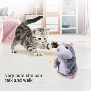 

16cm/18cm Voice Recording Hamster Mouse Plush Doll Toy Can Sing Or Walk Christmas Gift For Cat Pet