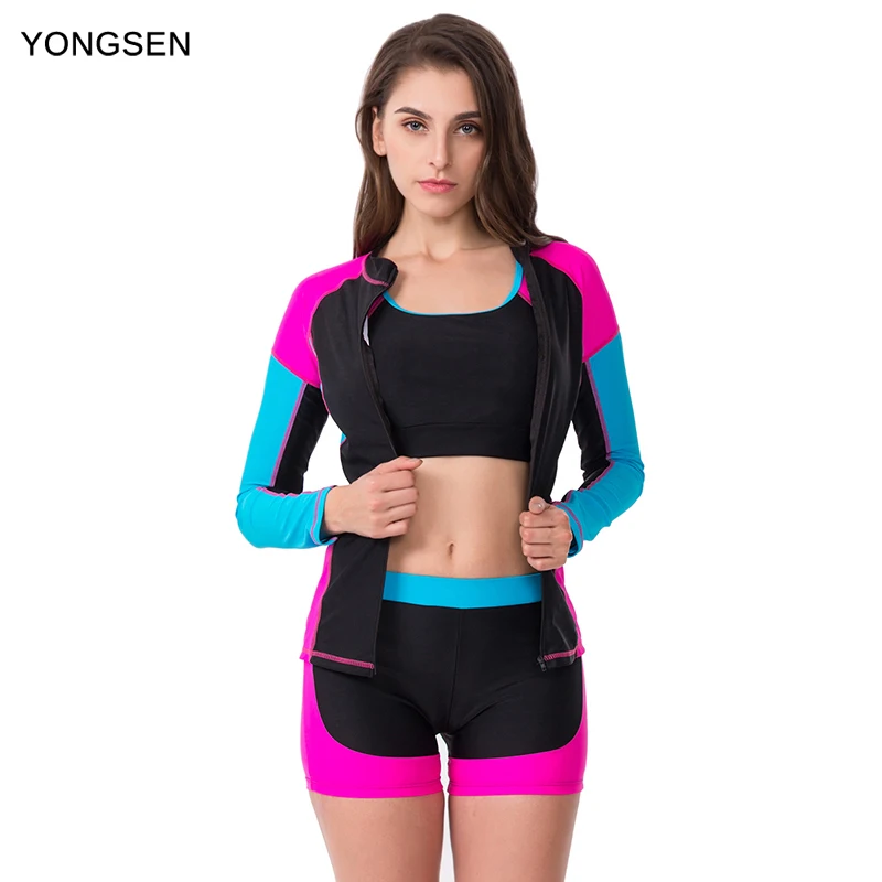 

YONGSEN Women's Swimwear Competitive Monokini Bodysuit Fifth Pants Professional One Piece Swimsuit Swimming Sportswear