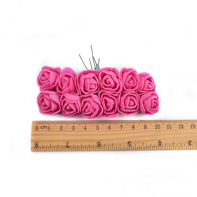 144pcs Mini PE Foam Rose Artificial Flower Bouquet For Wedding Decoration DIY Scrapbooking Wreath Supplies Fake Flower Craft