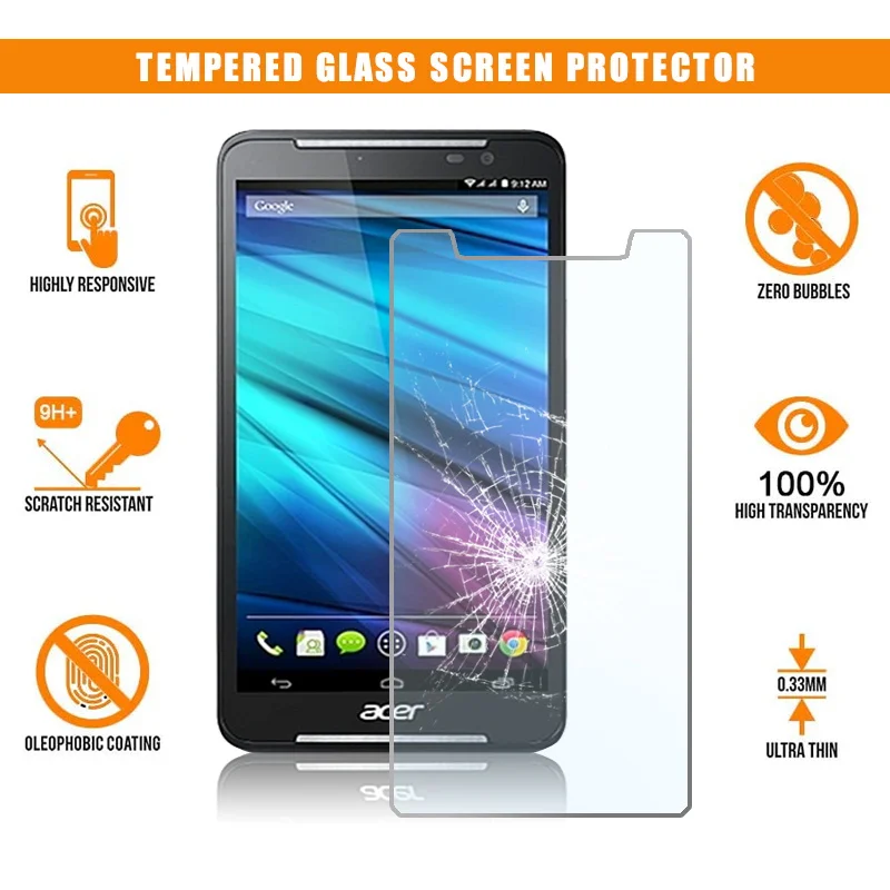 

Tablet Tempered Glass Screen Protector Film Cover for Acer Iconia Talk S Full Screen Anti-Scratch Explosion-Proof Screen 9H