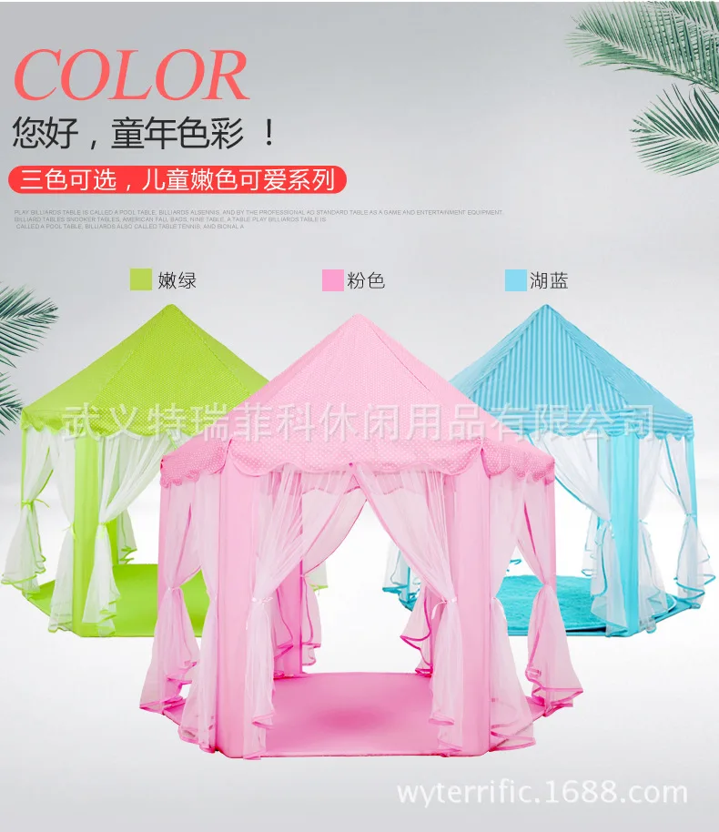 

KID'S Tent Customizable Ultra Large Voile Hexagonal Princess Canopy South Korea Children Mosquito Nets KID'S Tent Game House