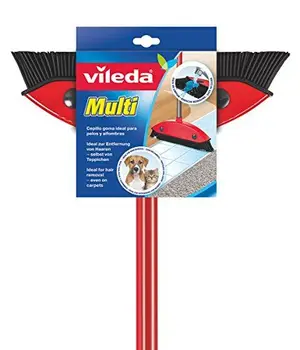 

Vileda Multi Besen, mit Teleskopstiel, Kautschukborsten, gegen Tierhaare, verstellbar von 75–130 cm