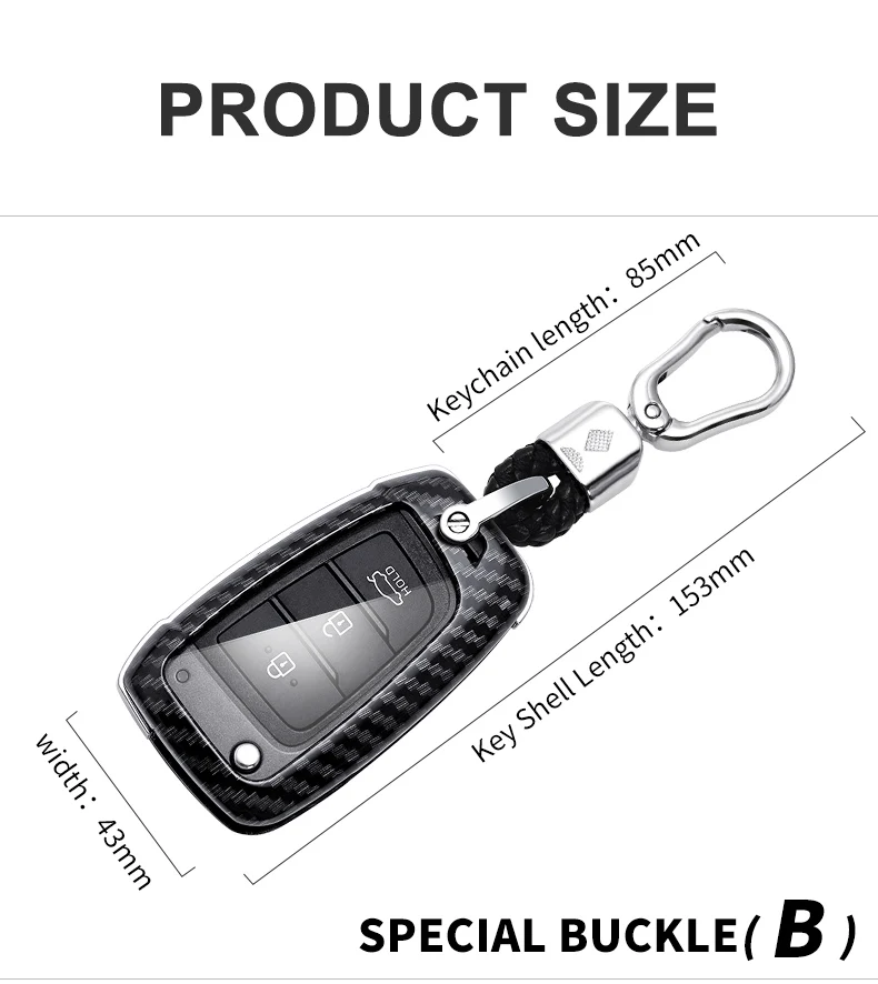 Carbon Fiber Car Smart Key Cover Case Fob For Hyundai Elantra Solaris i35 i40 Sonata Santa Fe Verna Tucson Genesis Accessories - H54291dca28134fb183ab4d030704347bA
