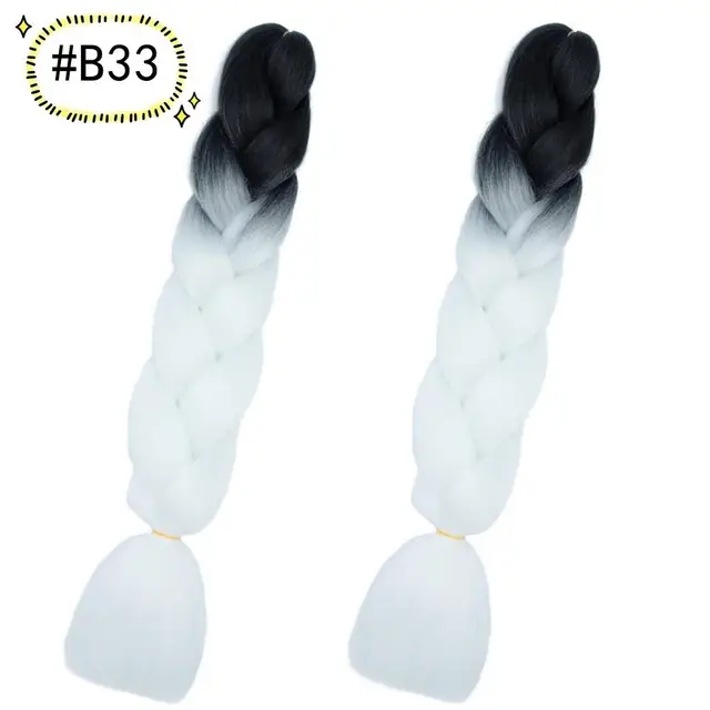 Jumbo Braiding Hair Extensions Kanekalon Braiding Hair 24 Inch Ombre Multiple Tone Colored Synthetic Hair for Women B33