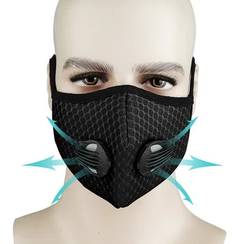

Earloop Dust-proof Mask Anti-fog Mouth Mask Face Mouth Respirator Filter Outdoor Mouth Cover With Double Breathing Valves stock