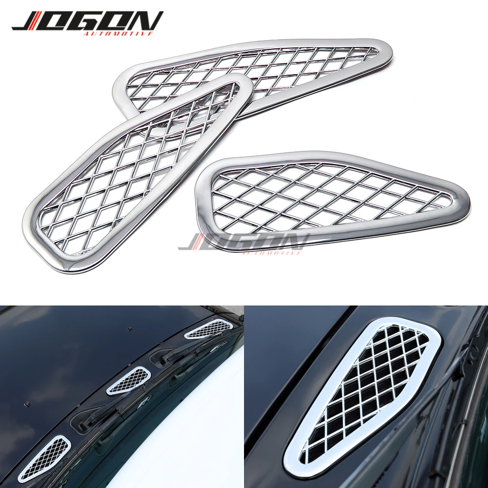

3 шт. автомобильные аксессуары для Toyota FJ Cruiser 2007-2020, АБС-пластик, Хромированная передняя капота автомобиля, Крышка вентиляционного отверстия, отделка