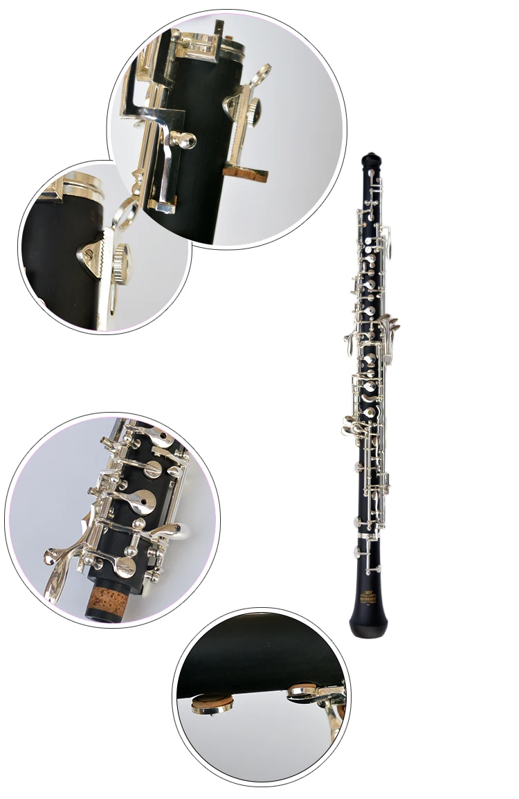 MORESKY Professional C Key Oboe Semi-automatic Style Cupronickel Plated Silver Fully automatic Oboe S6