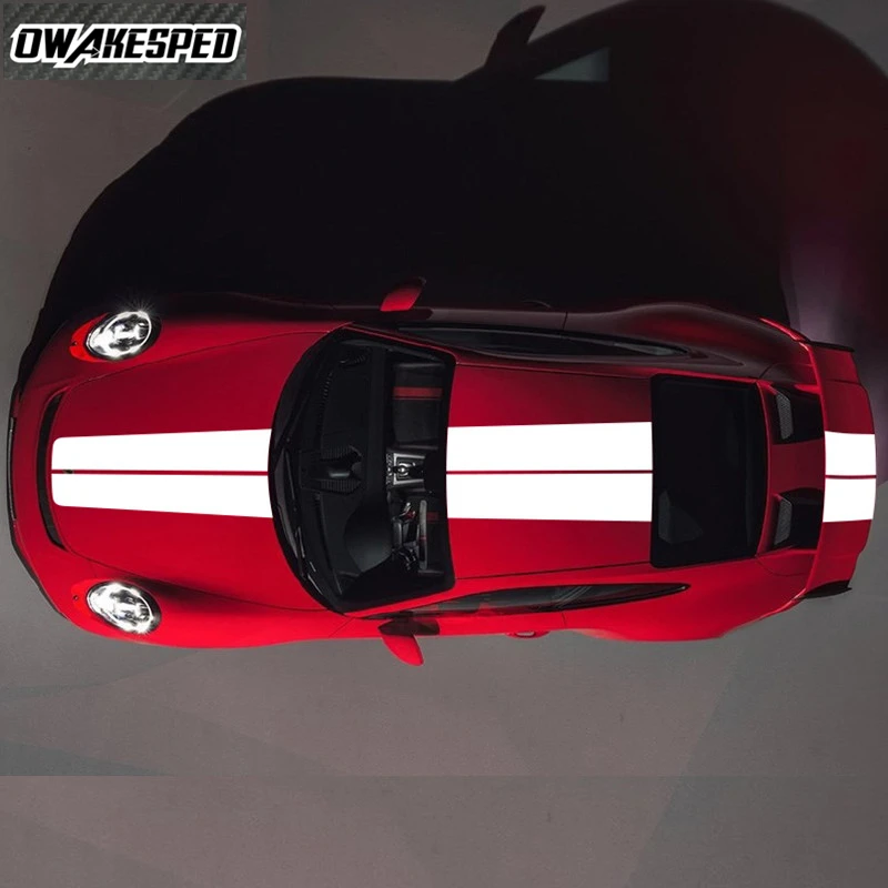 Racing Sport Stripes For-Porsche 911 997 Cayenne Car Hood Roof Tail Sticker Auto Body Whole Vinyl Decalcomanie Accessori