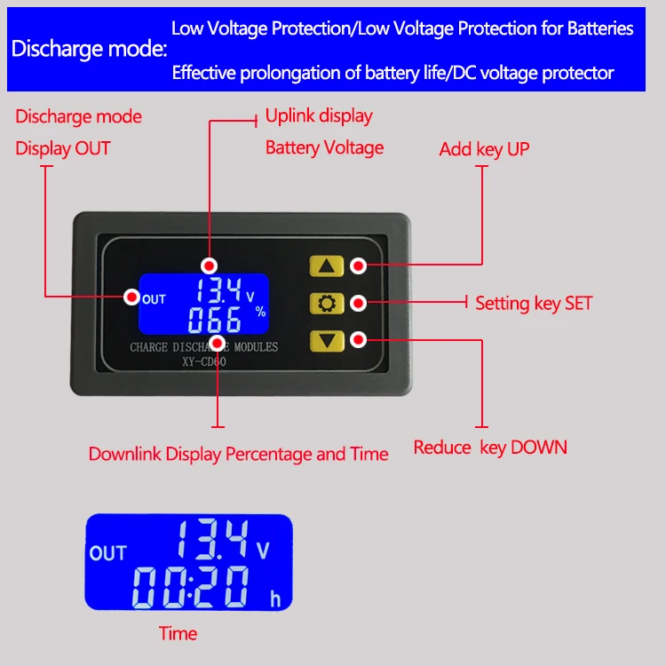 18650 Lithium Battery Charger Board with Over Charge Discharge Protection 6-60V High and low voltage automatic on/off switch