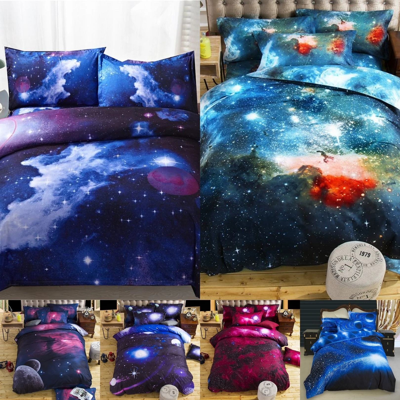 Conjuntos De Ropa De Cama Conjunto De Galaxia 3D King Impreso Edredón Cubierta De Edredón Universo Espacio Exterior Space Space Ropa Cama De De Almohada 1 De 88,26 € | DHgate