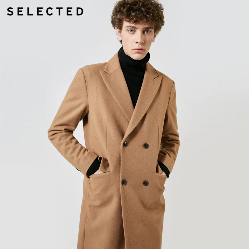 

SELECTED Autumn & Winter New Men's Wool Coat Vintage Business Long Woolen Outwear Coat T | 418427529