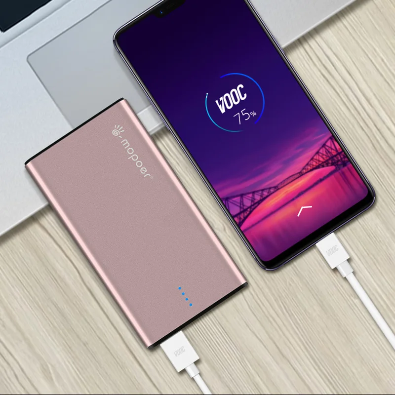 TUOSHIKE 10000mah power Bank 5V 4A Vooc быстрое зарядное устройство для Oneplus 7 5T 6 6T Oppo R15 R13 huawei Xiaomi samsung быстрое зарядное устройство - Цвет: Gold
