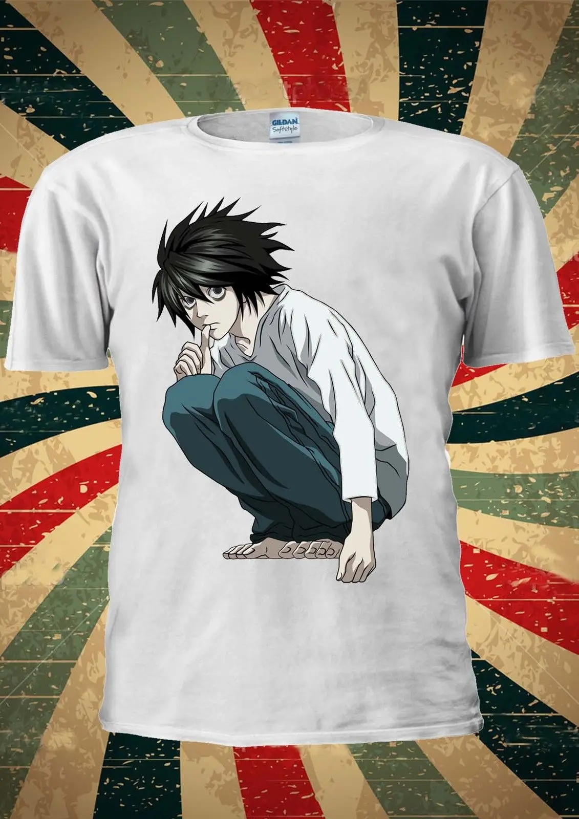 Футболка с японским аниме Manga Death Note L Kira Ryuk для мужчин и женщин унисекс 006 мужские