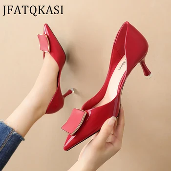 

Women Heels Sexy Summer Hundred Match Single Party Shoes Fashion Brand Net Red Fairy Style Lady Pumps 6cm Low Heel Wedding Shoes