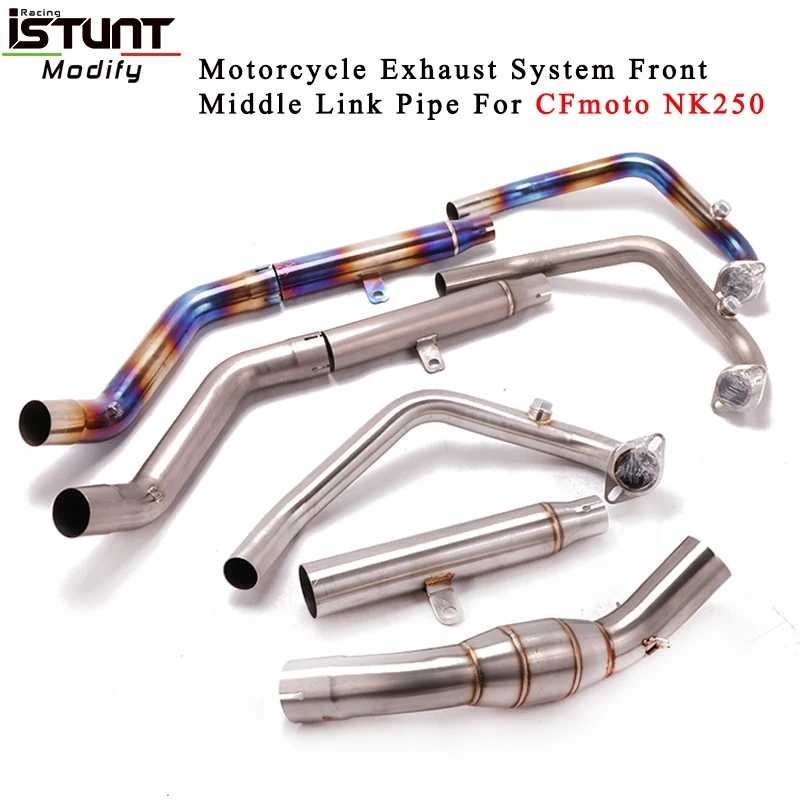 

Slip on For CFMoto NK 250 250NK NK250 Motorcycle Exhaust System Escape Modified Titanium Alloy Front Middle Link Pipe Connection