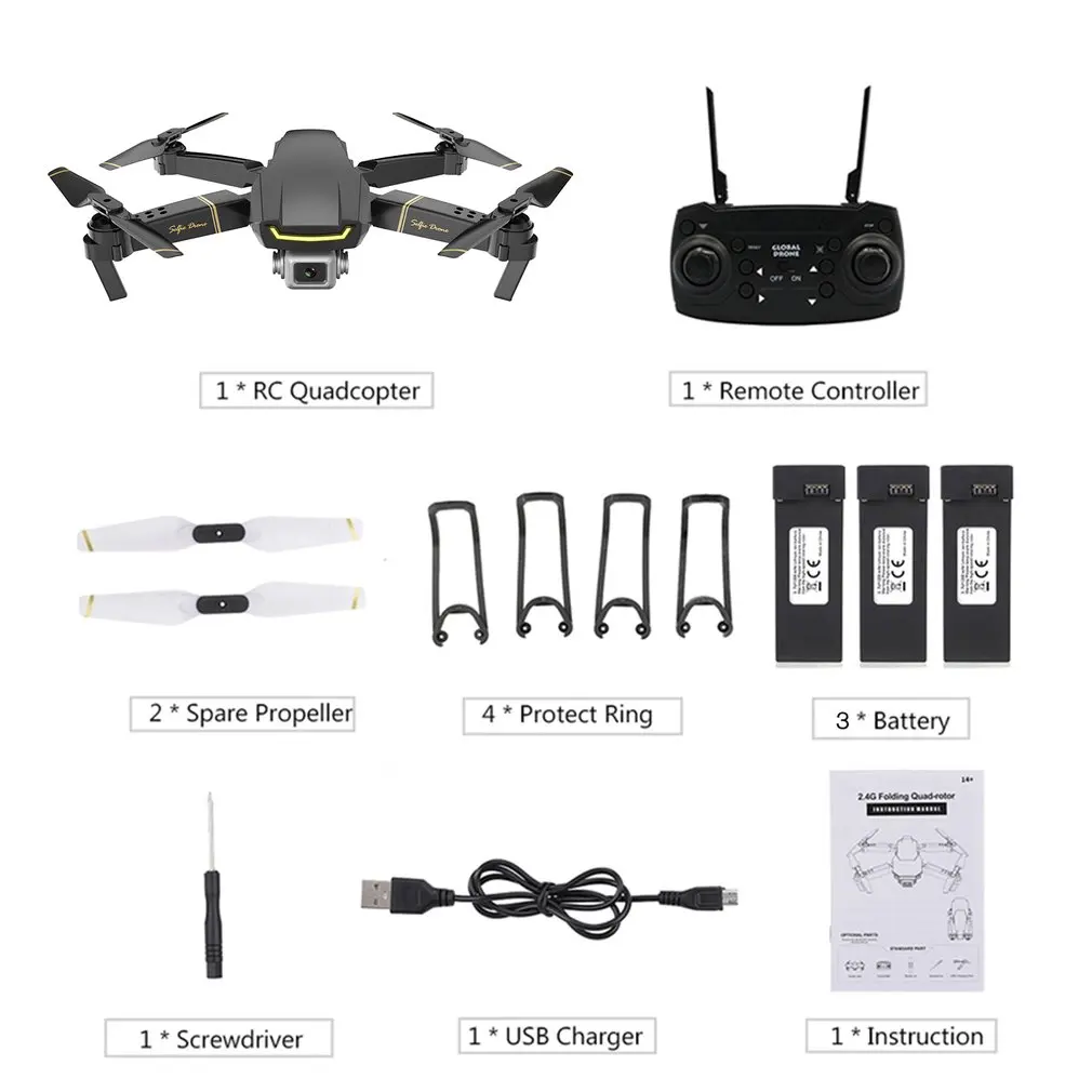 Складной Радиоуправляемый Дрон GW89 Wi Fi FPV с HD камерой 1080P удержание высоты 3d