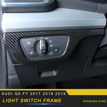 

Car Accessories Headlight Switch Panel Cover Trim Frame Sticker Stainless Interior Decoration for Audi Q5 FY 2017-2020