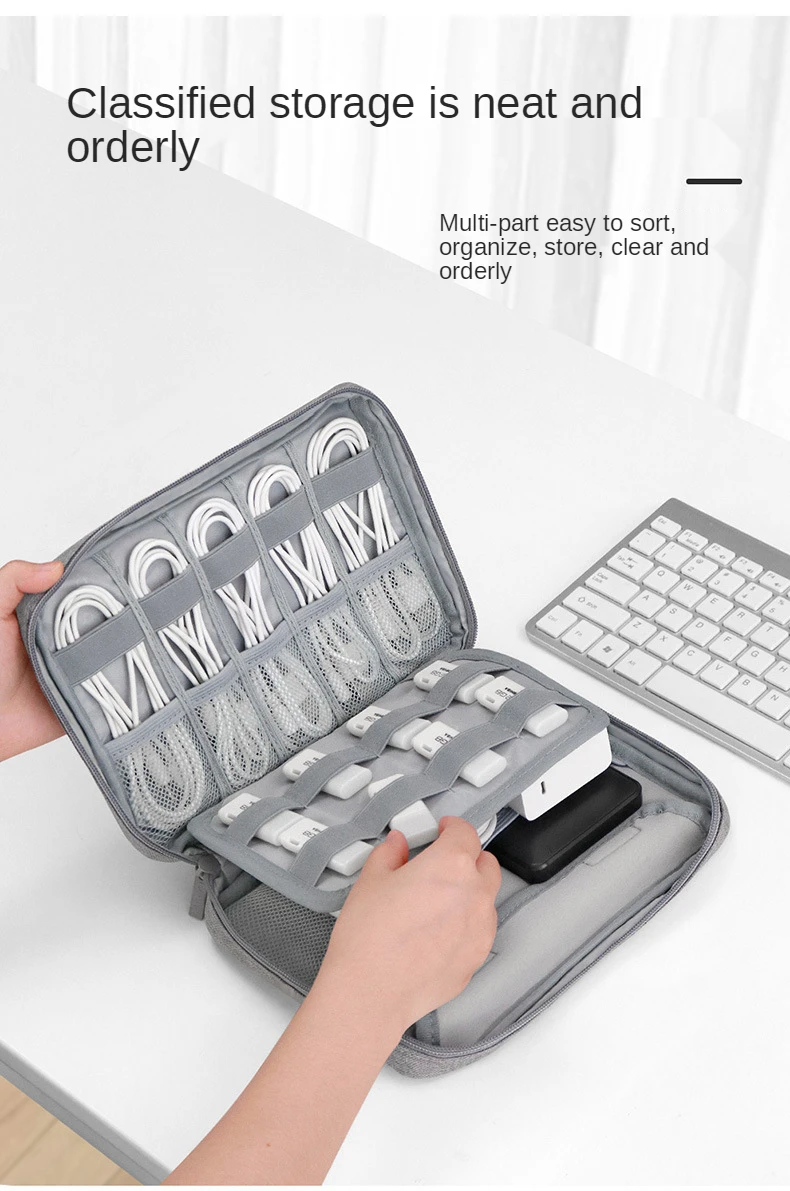 

22.5*16*4cm Electronic Storage Bag travel Portable Cable Clip storage Box Electronic Accessories Cables Digital Storage Bag