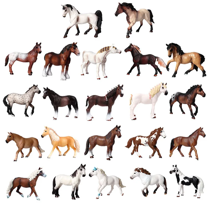 Модель дикие животные лошади года Appaloosa Lusitano Clan desdale Haflinger черный белый Стид Пинто