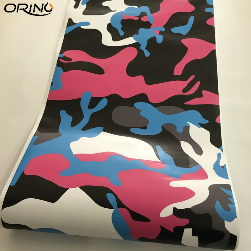 Rose Red Black Blue Camo Vinyl Wrap Sticker-5