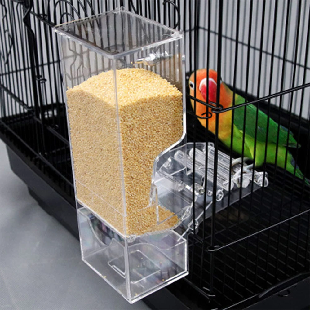 

Bird Automatic Feeder Pet Food Station Ontainer For Pigeons Parrot Pet Birds Cage Accessories Transparent Parrot Feeding Devices