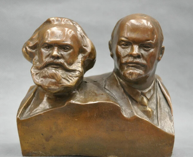 6'' Great Communist Marx And Lenin Bust Bronze Statue R0712 B0403 | Дом и сад