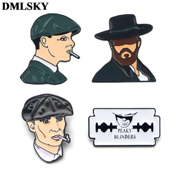 

DMLSKY Peaky Blinders TV series creative enamel pins and brooches for women lapel pin backpack bags badge collection gifts M4112