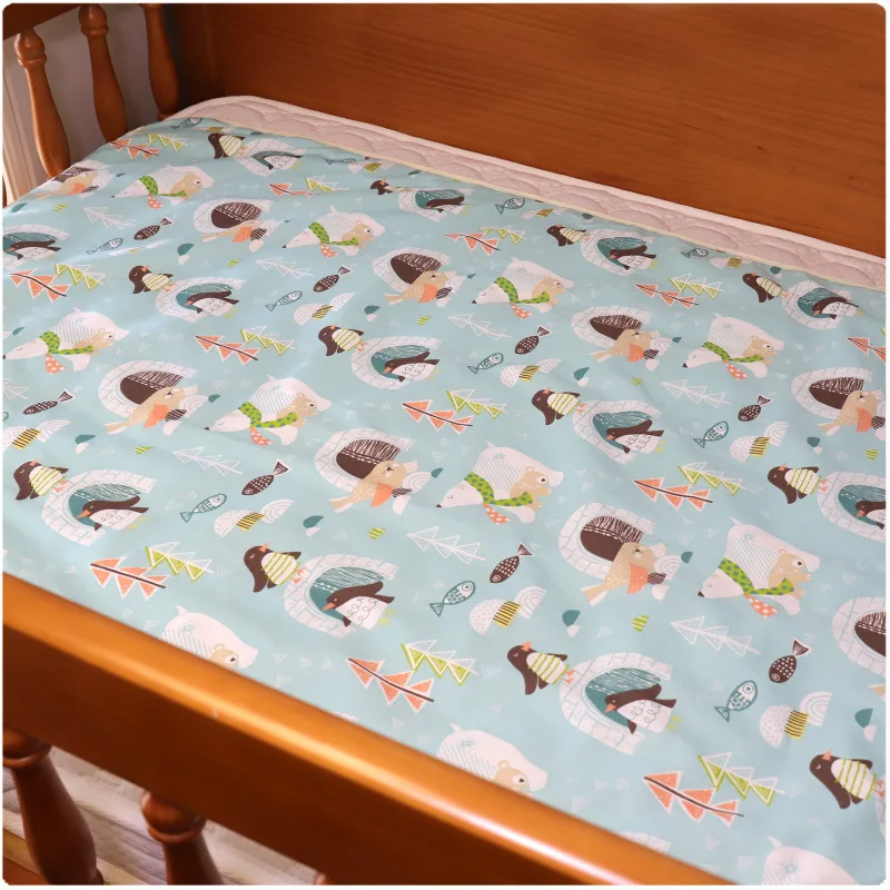 75x120 cm Penguin 4 размера Детские водонепроницаемые простыни, пеленальные подушечки для мочи, Мультяшные Многоразовые детские постельные принадлежности, пеленальный матрас, пеленальный коврик - Цвет: 75x120 cm Penguin