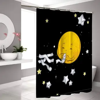 

Shower Curtain for Bathroom Popular Printing Design Water Resistant Moon and Stars Starry Sky Planet Space Origami 72inch72inch.
