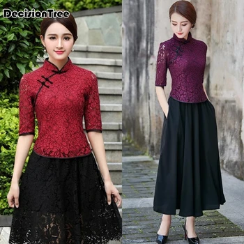 

2020 chinese qipao cheongsam costume women stage performance outfit for women chinese traditional hanfu sets chinese dress